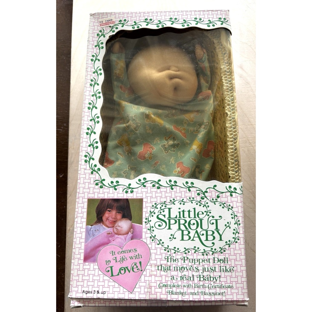 Vtg Little Sprout Baby Puppet Doll 1984 Judy Mahlstedt HPI Box Red Hair